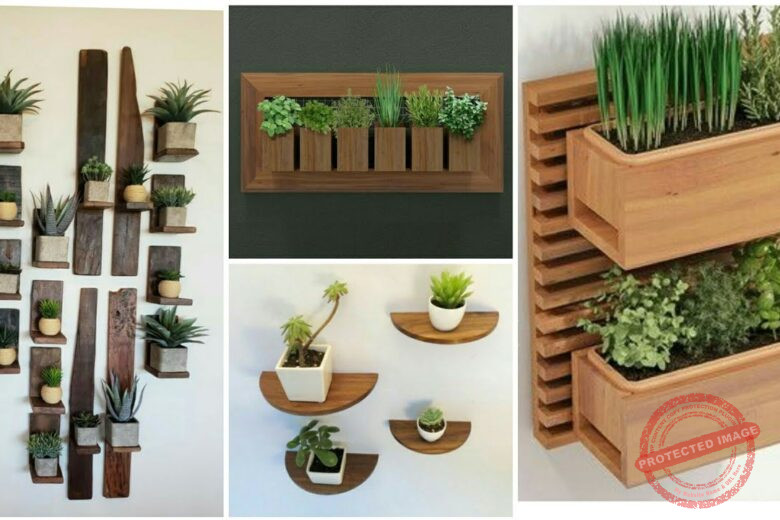 Wooden Wall Planter